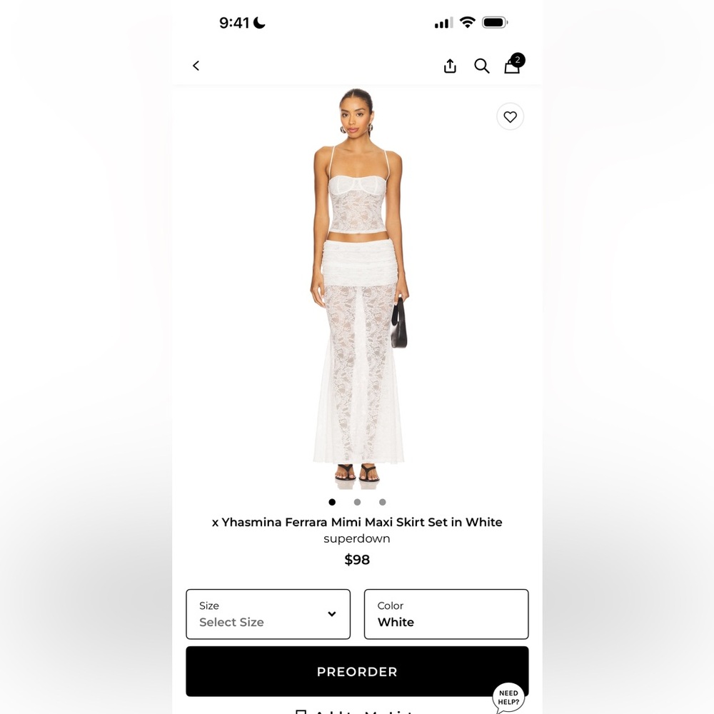 superdown White Lace Two-Piece Maxi Skirt Set